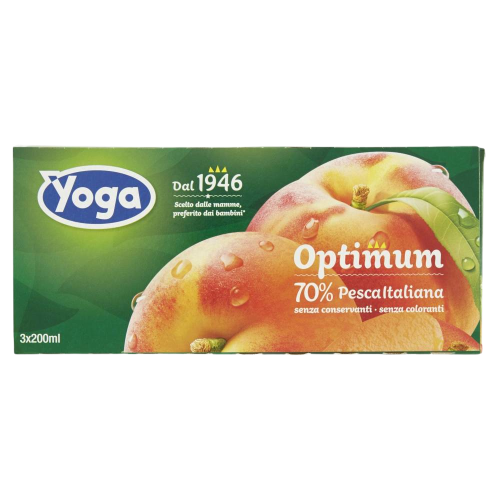 YOGA OPTIMUM FRUIT JUICE PEACH BRICK 200 ML X3 (8 in a box)