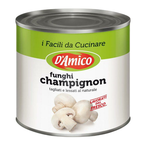 D'AMICO MUSHROOMS CHAMPIGNON CUT IN BRINE 2.55 KG (6 in a box)