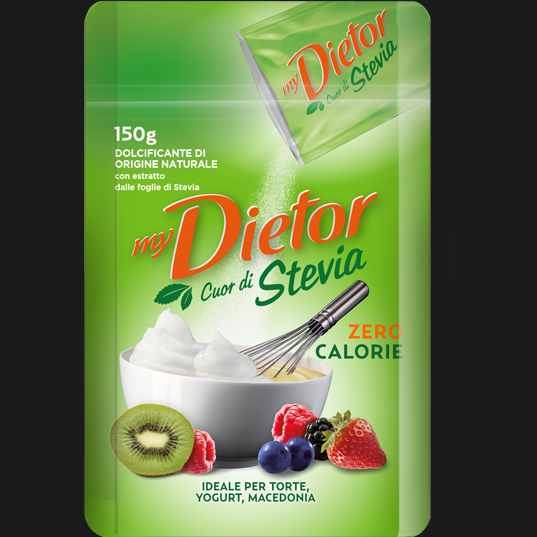 DIETOR SWEETNER POWDER CUOR DI STEVIA 150 GR (12 in a box)