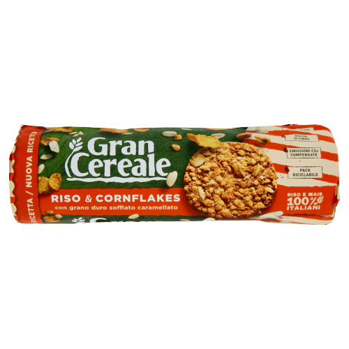 GRAN CEREALE BISCOTTI CRISPY RICE AND CORNFLAKES 230 GR (18 in a box)