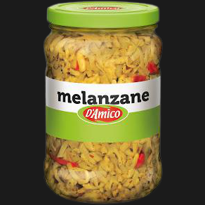 D'AMICO AUBERGINES FILETTED IN OIL 470 GR (8 in a box)