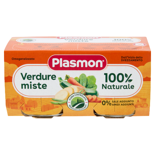 PLASMON HOMOGENIZED VEGETABLES MIX OF VEGETABLES 80 GR X2 (12 in a box)