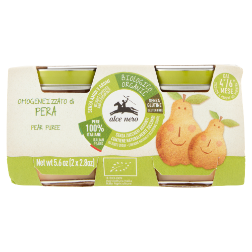 ALCENERO HOMOGENIZED FRUIT PEAR 80 GR X2 (6 IN A BOX)
