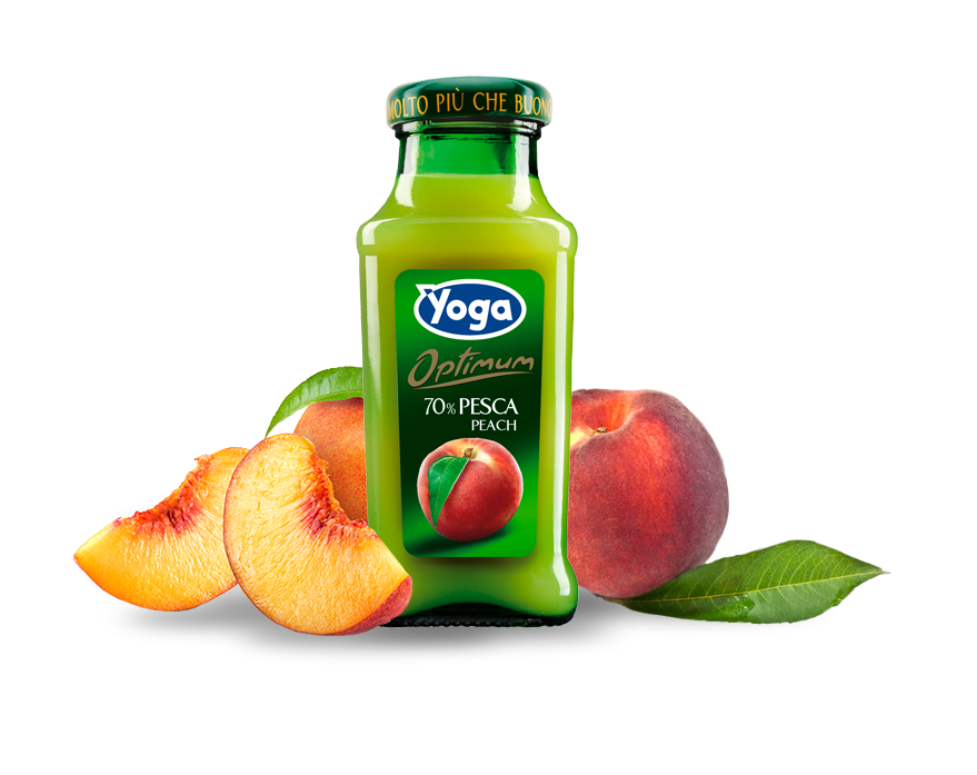 YOGA MAGIC FRUIT JUICE PEACH GLASS 200 ML (24 IN A BOX)