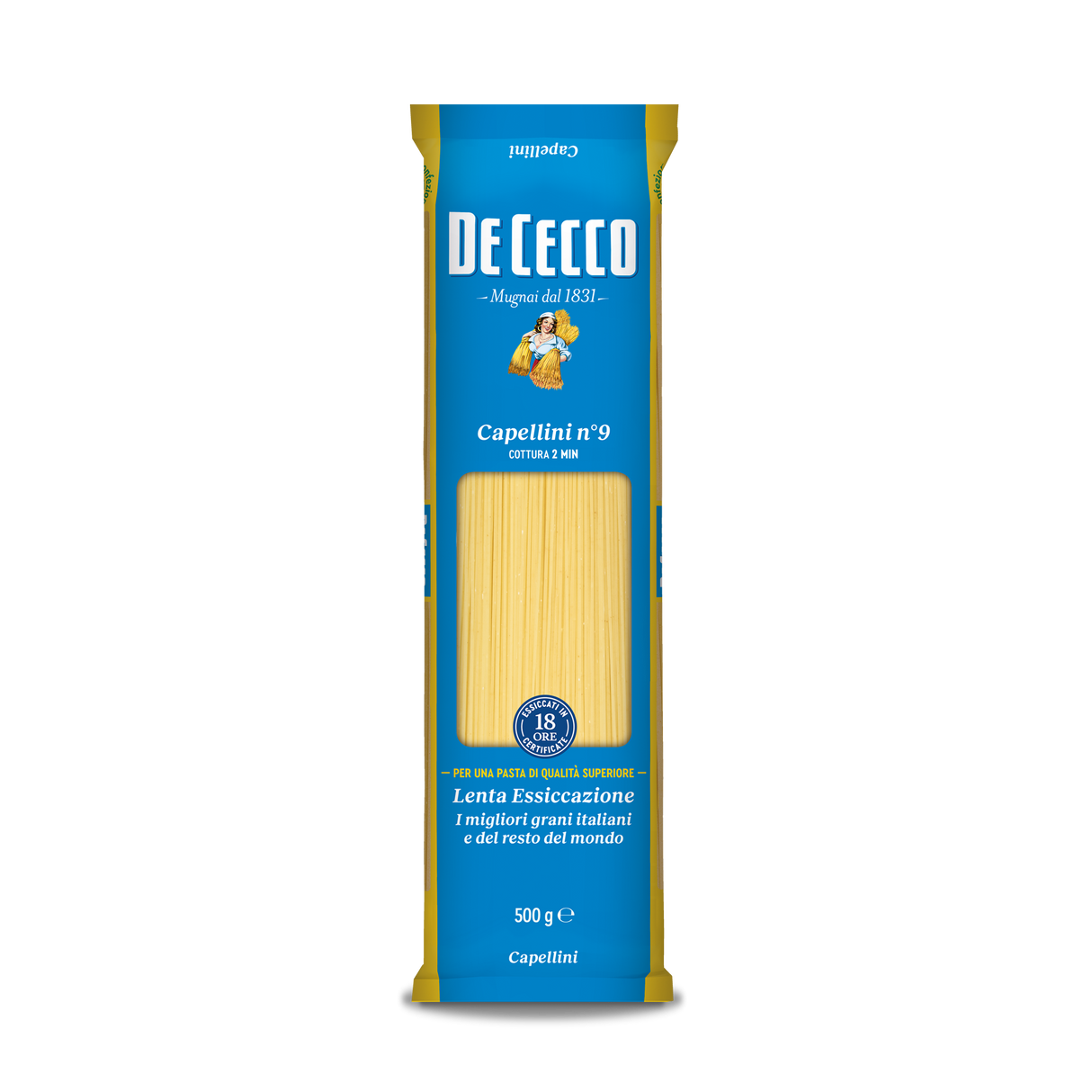 DE CECCO PASTA DI SEMOLA CAPELLINI N.9 500 GR (24 in a box)