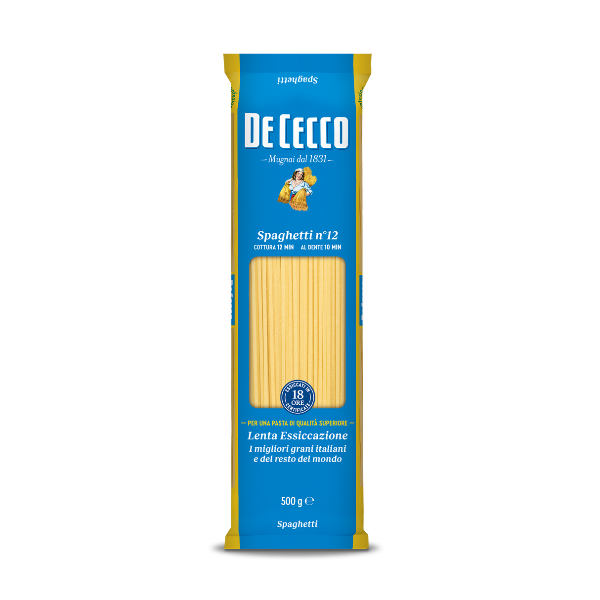 DE CECCO PASTA DI SEMOLA SPAGHETTI N.12 500 GR (24 in a box)