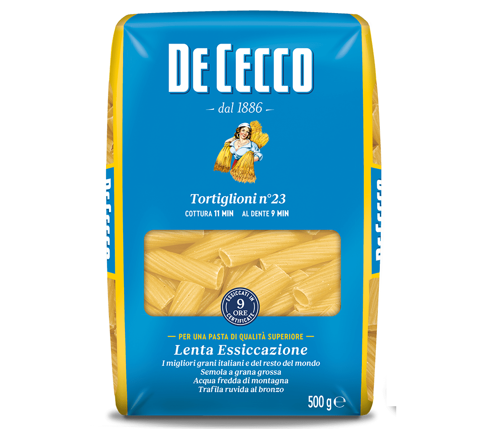 DE CECCO PASTA DI SEMOLA TORTIGLIONI N.23 500 GR (24 in a box)