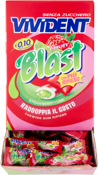 VIVIDENT EXPO CHEWING GUM FRUIT BLAST X200 (1 in a box)