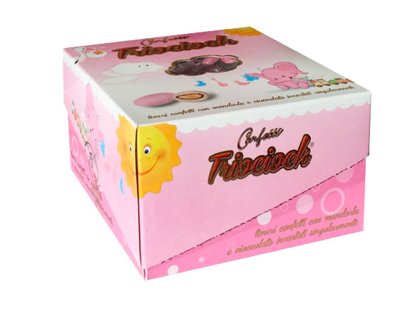 MAXTRIS CONFETTI TRIOCIOCK PINK TRAY 500 GR (8 in a box)