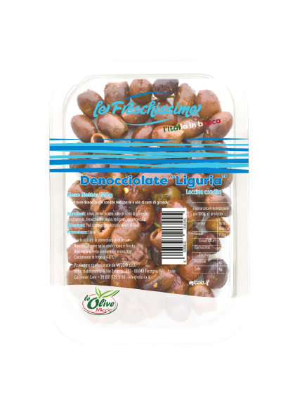 MICCIO FRESCHISSIME OLIVES PITTED BLACK LIGURIA IN OIL 120 GR (8 in a box)