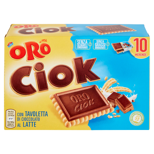 SAIWA ORO CIOK BISCOTTI MILK CHOCOLATE X10 250 GR (14 in a box)