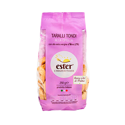 ESTER TARALLI TONDI ONION 250 GR (20 in a box )