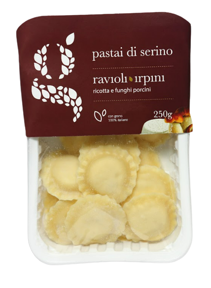 PASTAI DI SERINO STUFFED PASTA RAVIOLI IRPINI WITH RICOTTA AND PORCINI MUSHROOMS 250 GR (6 in a box)