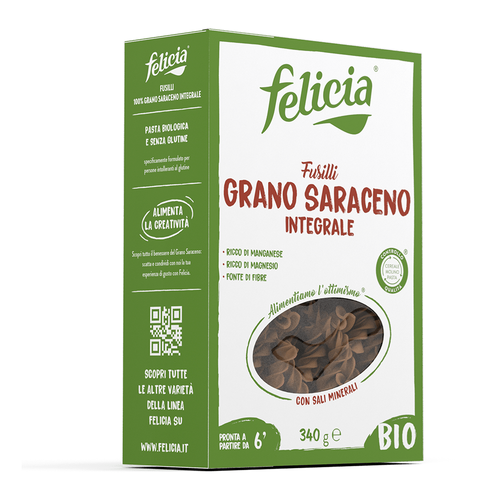 FELICIA PASTA GLUTEN FREE GRANO SARACENO FUSILLI 340 GR (14 IN A BOX)