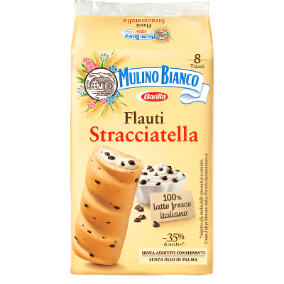MULINO BIANCO SNACK FLAUTI STRACCIATELLA X8 280 GR (12 in a box)