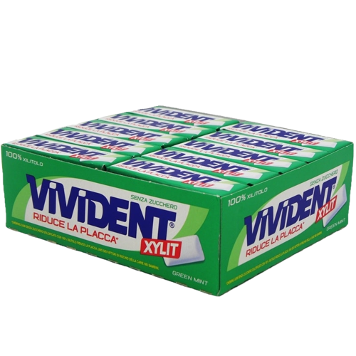 VIVIDENT CHEWING GUM XYLIT MINT SUGAR FREE STICK 58 GR (40 in a box)