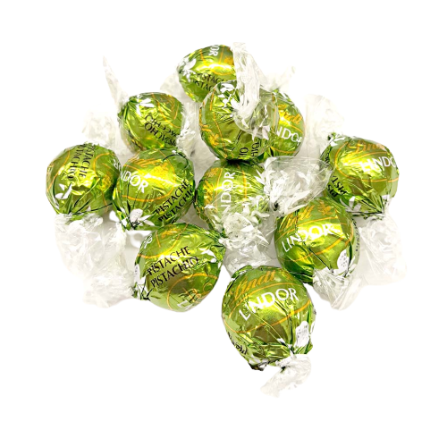 LINDT LINDOR PRALINES CORNET CHOCOLATE PISTACHIO 200 GR (12 in a box)