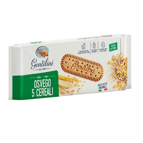 GENTILINI BISCOTTI OSVEGO WHOLEMEAL 5 CEREALS 250 GR (14 in a box)