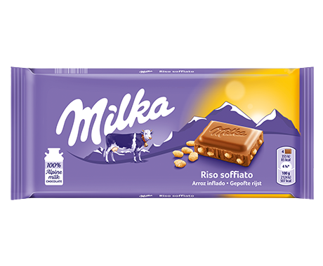 MILKA CHOCOLATE BAR CRISRY RICE 100 GR (20 in a box)