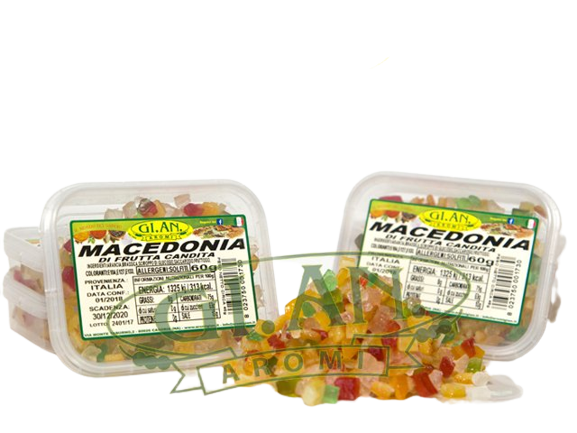 GI. AN. AROMI CRYSTALLIZED MACEDONIA CUBED 45 GR (12 in a box)