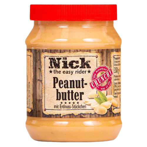 NICK SPREAD PEANUT BUTTER CRUNCHY JAR 350 GR (12 in a box)