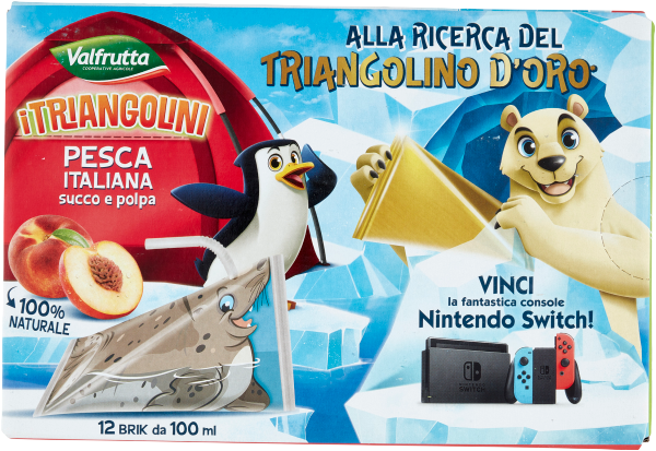 VALFRUTTA I TRIANGOLINI PEACH BRICK 100 ML X12 (6 in a box)
