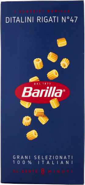BARILLA PASTINA DI SEMOLA DITALINI RIGATI N.47 500 GR (16 IN A BOX)