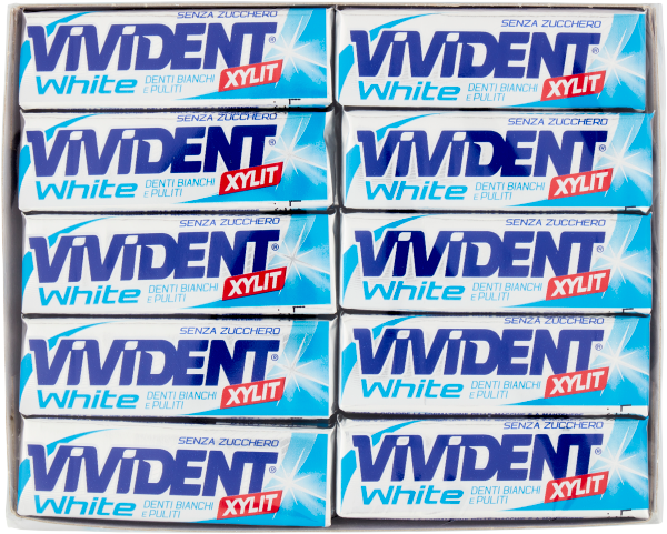 VIVIDENT CHEWING GUM XYLIT WHITE SUGAR FREE STICK 56 GR (40 in a box)