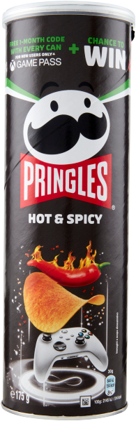 PRINGLES CRISPS HOT & SPICY FLAVOUR TUBE 175 GR (19 in a box)