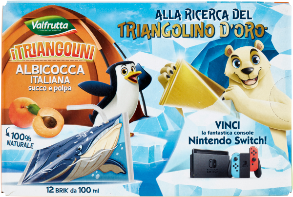 VALFRUTTA I TRIANGOLINI APRICOT BRICK 100 ML X12 (6 in a box)