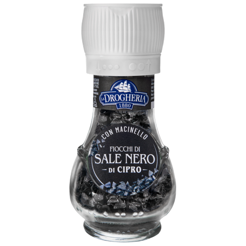 DROGHERIA ALIMENTARE SPICES BLACK SALT CIPRO WITH GRINDING CAP 35 GR (6 in a box)