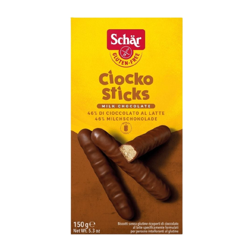 SCHAR CIOCKO STICKS CIOCCOLATO GLUTEN FREE 150 GR (6 in a box)