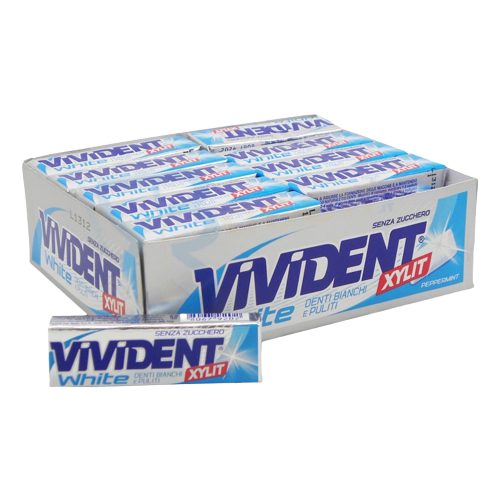 VIVIDENT CHEWING GUM XYLIT WHITE SUGAR FREE STICK 56 GR (40 in a box)