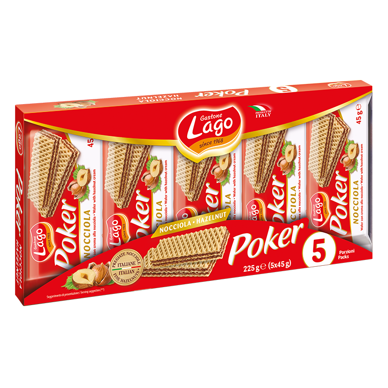 ELLEDI POKER WAFER HAZELNUT X5 225 GR (16 in a box)