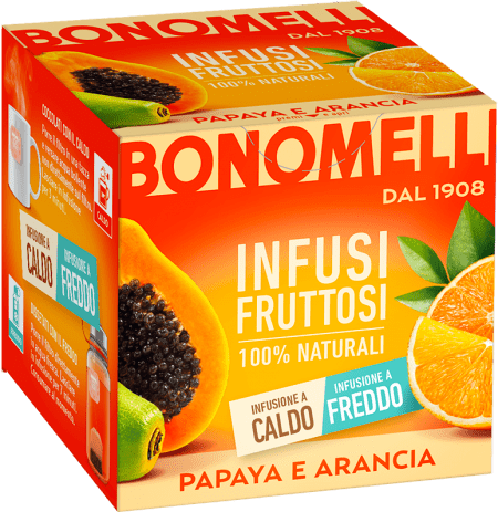 BONOMELLI INFUSION FRUITS PAPAYA AND ORANGE X12 (12 in a box)