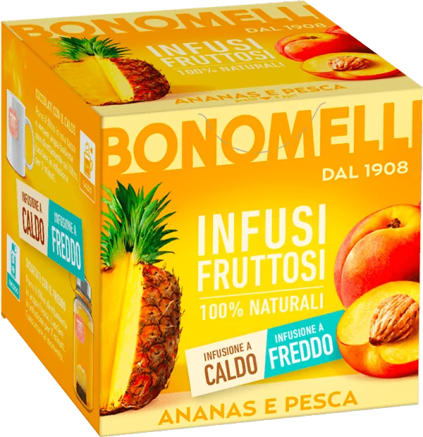 BONOMELLI INFUSION FRUITS PINEAPPLE AND PEACH X12 (12 in a box)
