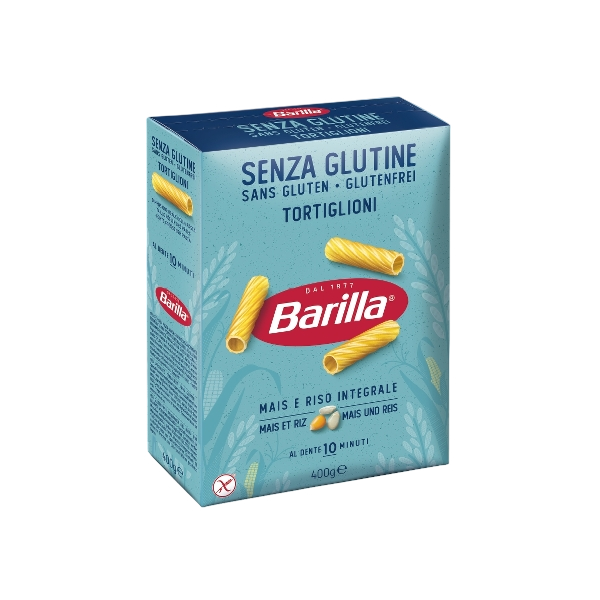 BARILLA PASTA GLUTEN FREE TORTIGLIONI 400 GR (14 in a box)