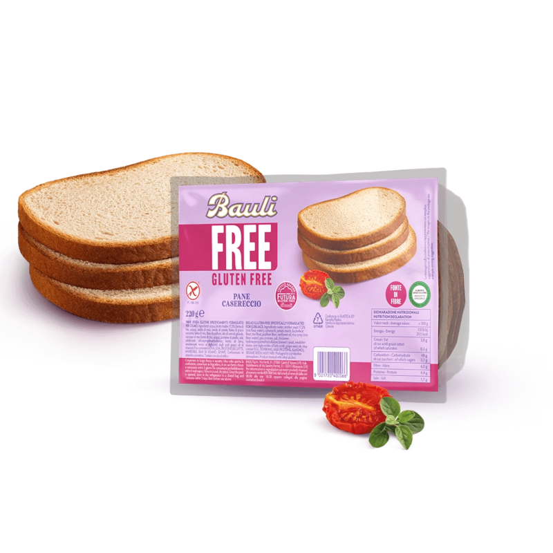 BAULI BREAD PANE CASERECCIO GLUTEN FREE 220 GR (9 in a box)