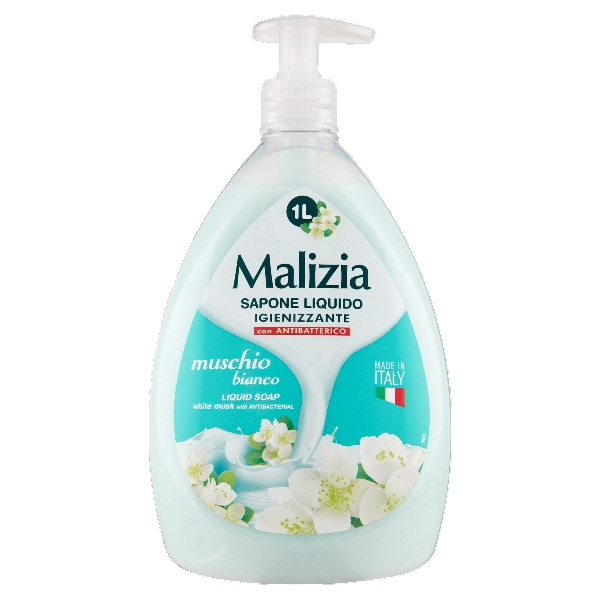 MALIZIA SOAP LIQUID SANITISING WHITE MUSK 1 LT (9 in a box)