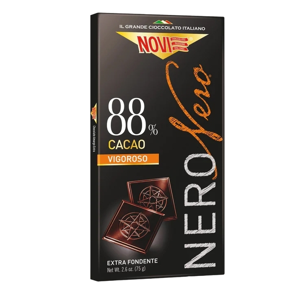 NOVI NERO NERO CHOCOLATE BAR EXTRA DARK VIGOROSO 88% 75 GR (20 in a box)
