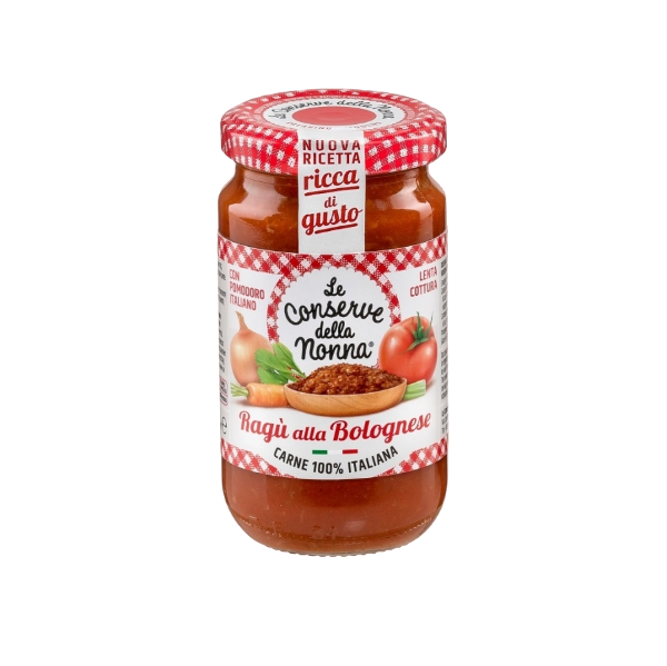 CONSERVE DELLA NONNA PASTA SAUCE RAGU' BOLOGNESE 190 GR (12 in a box)
