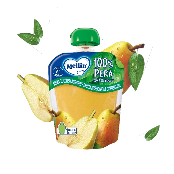 MELLIN FRUIT JUICE POUCH PEAR 90 GR (6 in a box)