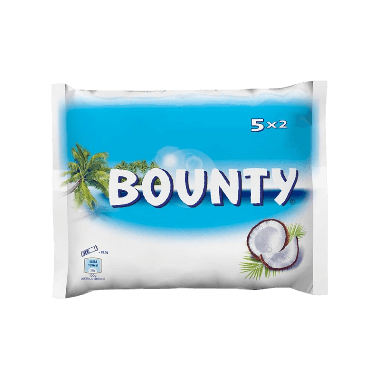 BOUNTY SNACK BARS COCONUT MULTIPACK X5 285 GR (12 in a box)