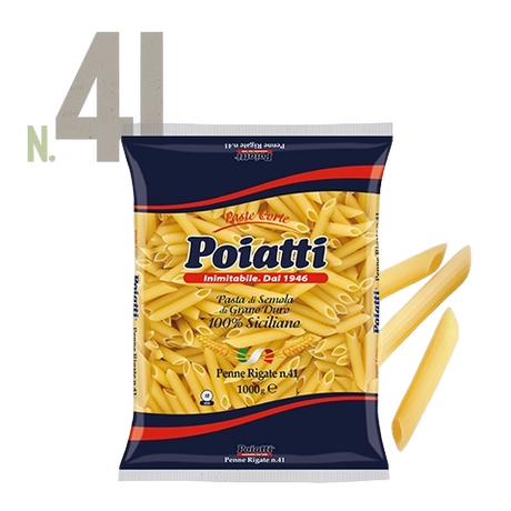 POIATTI PASTA DI SEMOLA PENNE RIGATE N.41 1 KG (12 in a box)