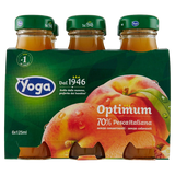YOGA OPTIMUM FRUIT JUICE PEACH GLASS 125 ML X6 (8 IN A BOX)