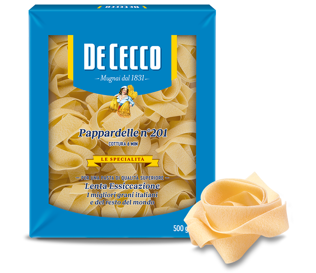 DE CECCO PASTA DI SEMOLA FORMATI SPECIALI PAPPARDELLE N.201 500 GR (8 in a box)