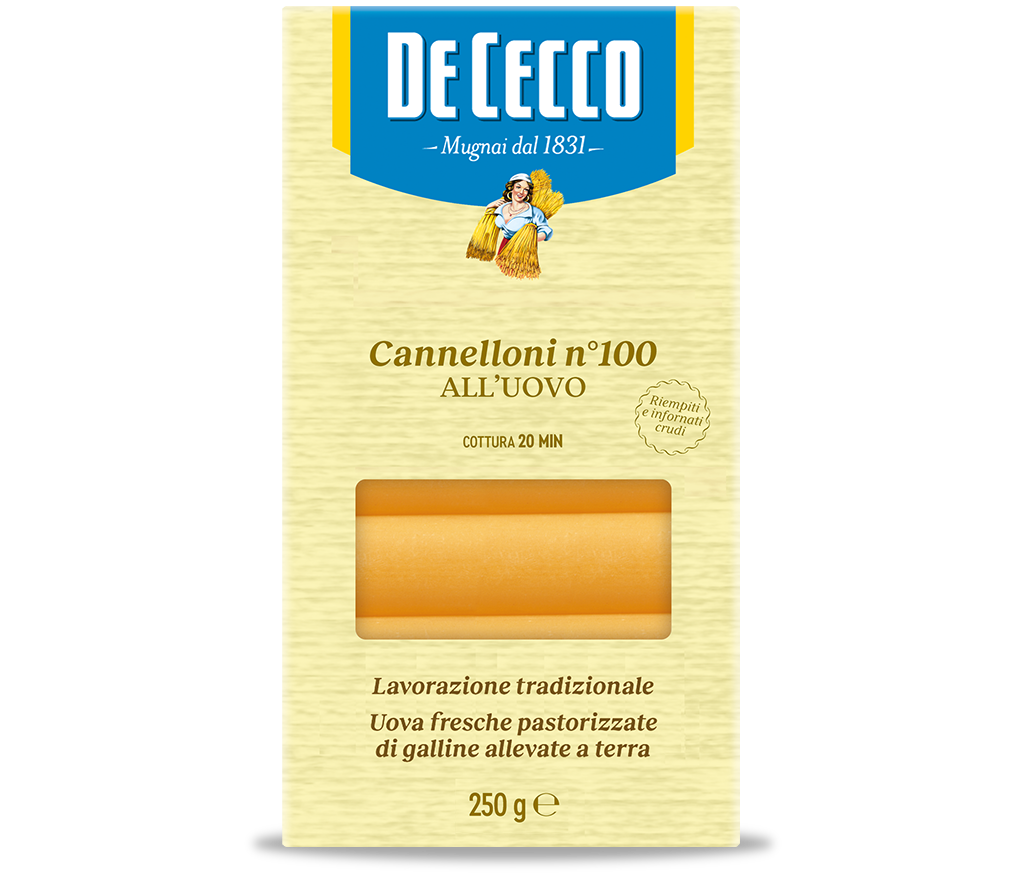 DE CECCO PASTA ALL'UOVO CANNELLONI N.100 250 GR (12 in a box)
