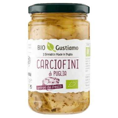 BIO GUSTIAMO ARTICHOKES CARCIOFI DI PUGLIA IN EVO OIL 280 GR (5 in a box)
