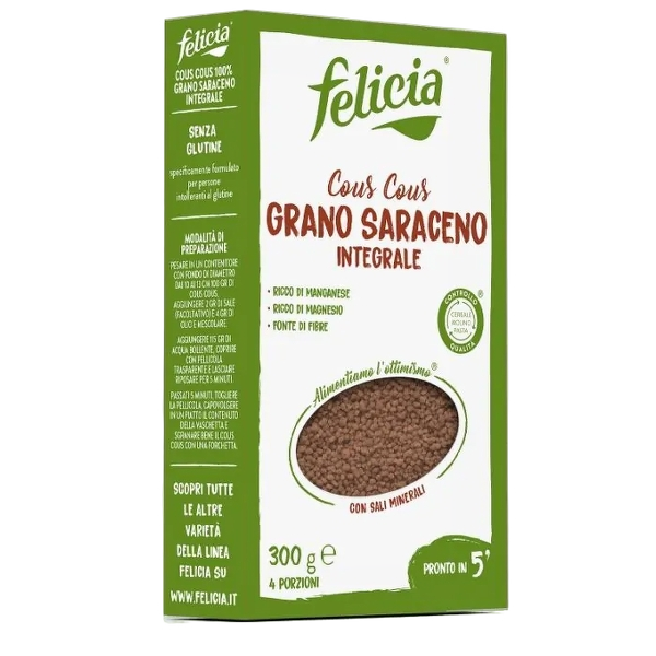 FELICIA COUS COUS WHOLEMEAL GRANO SARACENO 300 GR (12 in a box)