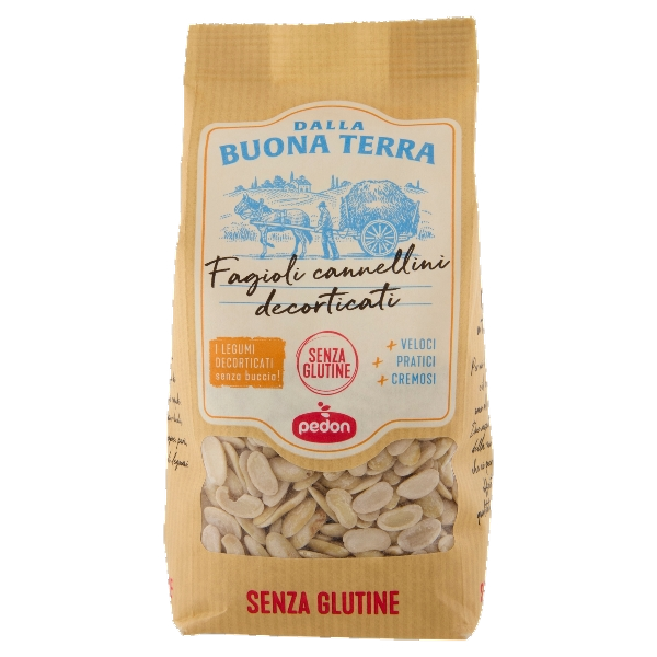 PEDON BUONA TERRA DRIED BEANS CANNELLINI DECORTICATI 350 GR (12 in a box)